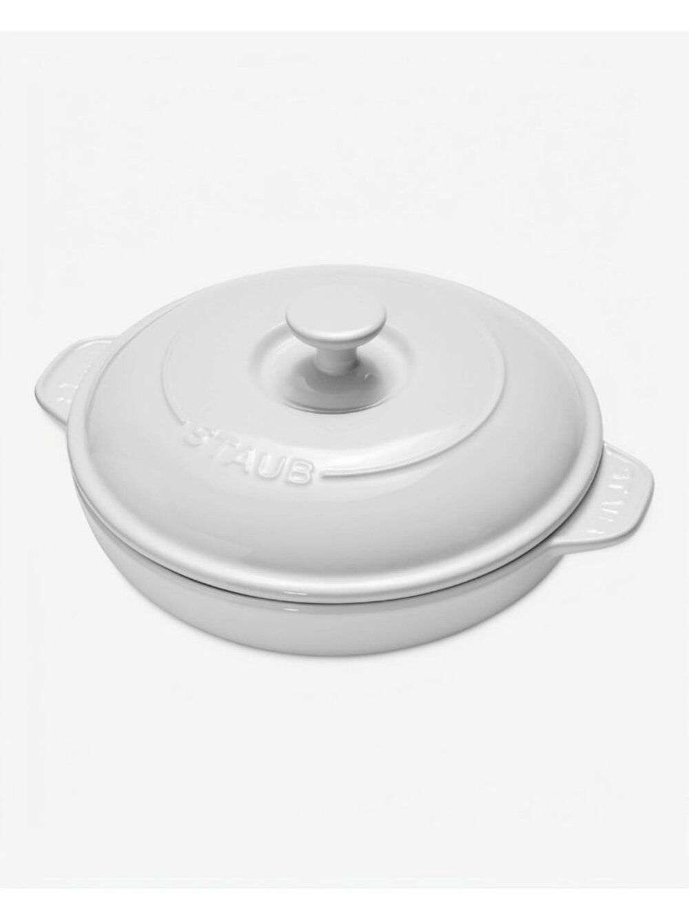 Ceramic 8-Inch Round Covered Brie Baker - Elegant White Design for Baking